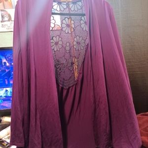 Purple cardigan